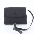 Gucci Vintage Leather Canvas Shoulder Bag Crossbody Black
