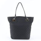 Gucci GG Canvas Leather Tote Shoulder Hand Black — view 3