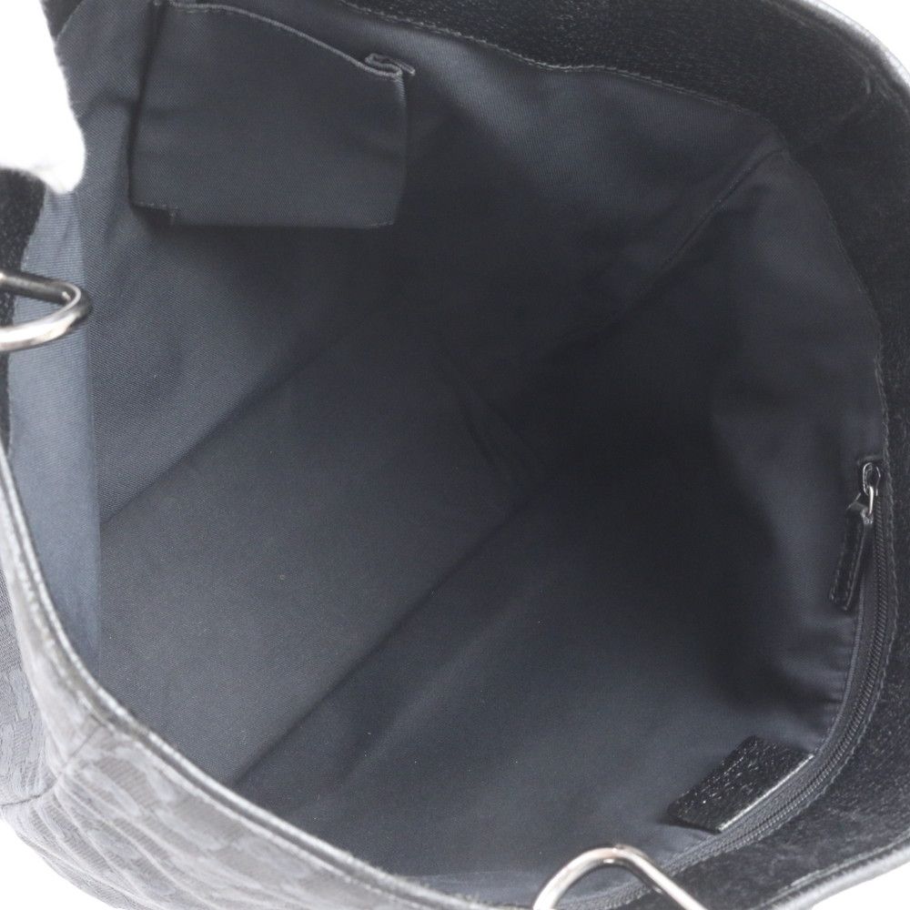 Gucci GG Canvas Leather Tote Shoulder Hand Black — view 7