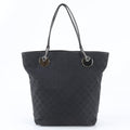 Gucci GG Canvas Leather Tote Shoulder Hand Black