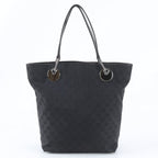 Gucci GG Canvas Leather Tote Shoulder Hand Black