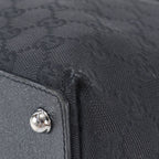 Gucci GG Canvas Leather Tote Shoulder Hand Black — view 8