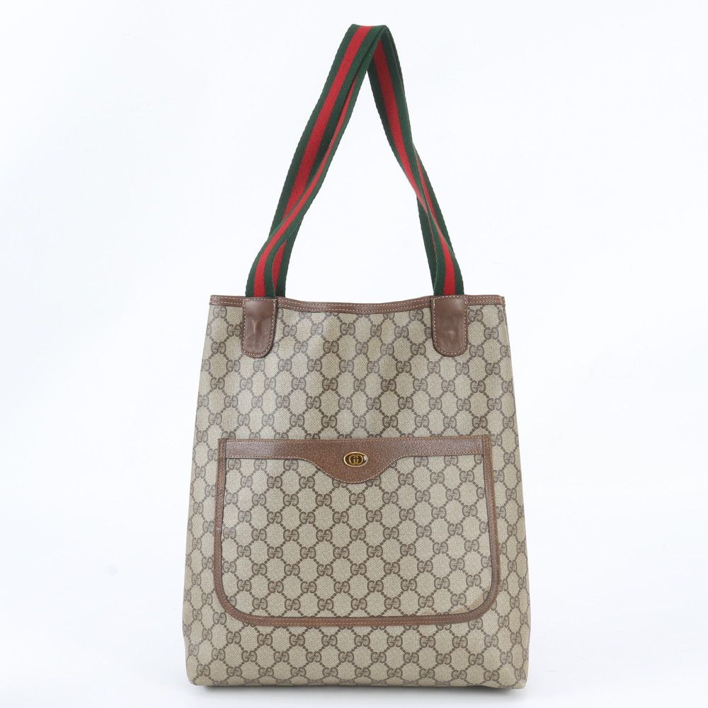 Gucci GG Supreme Sherry Line Leather Tote Shoulder Business