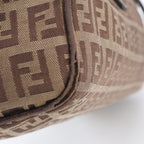 Fendi Zucchino Canvas Leather Handbag Tote Brown — view 8