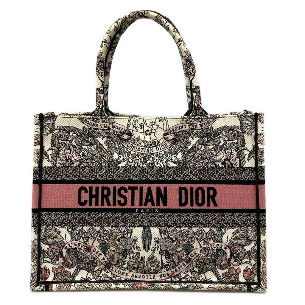 Dior Tote Book Vintage Small White Black Pink
