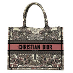 Dior Tote Book Vintage Small White Black Pink