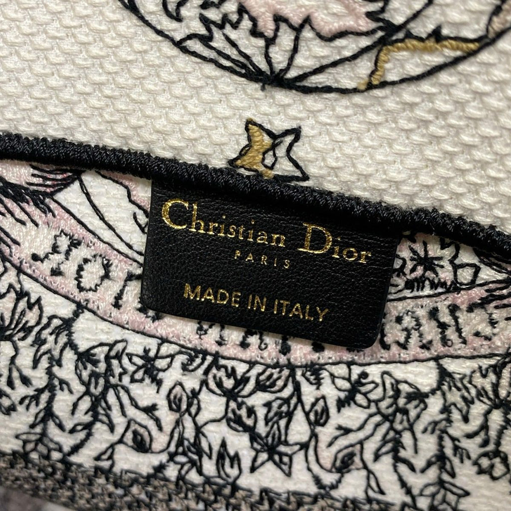 Dior Tote Book Vintage Small White Black Pink — view 9