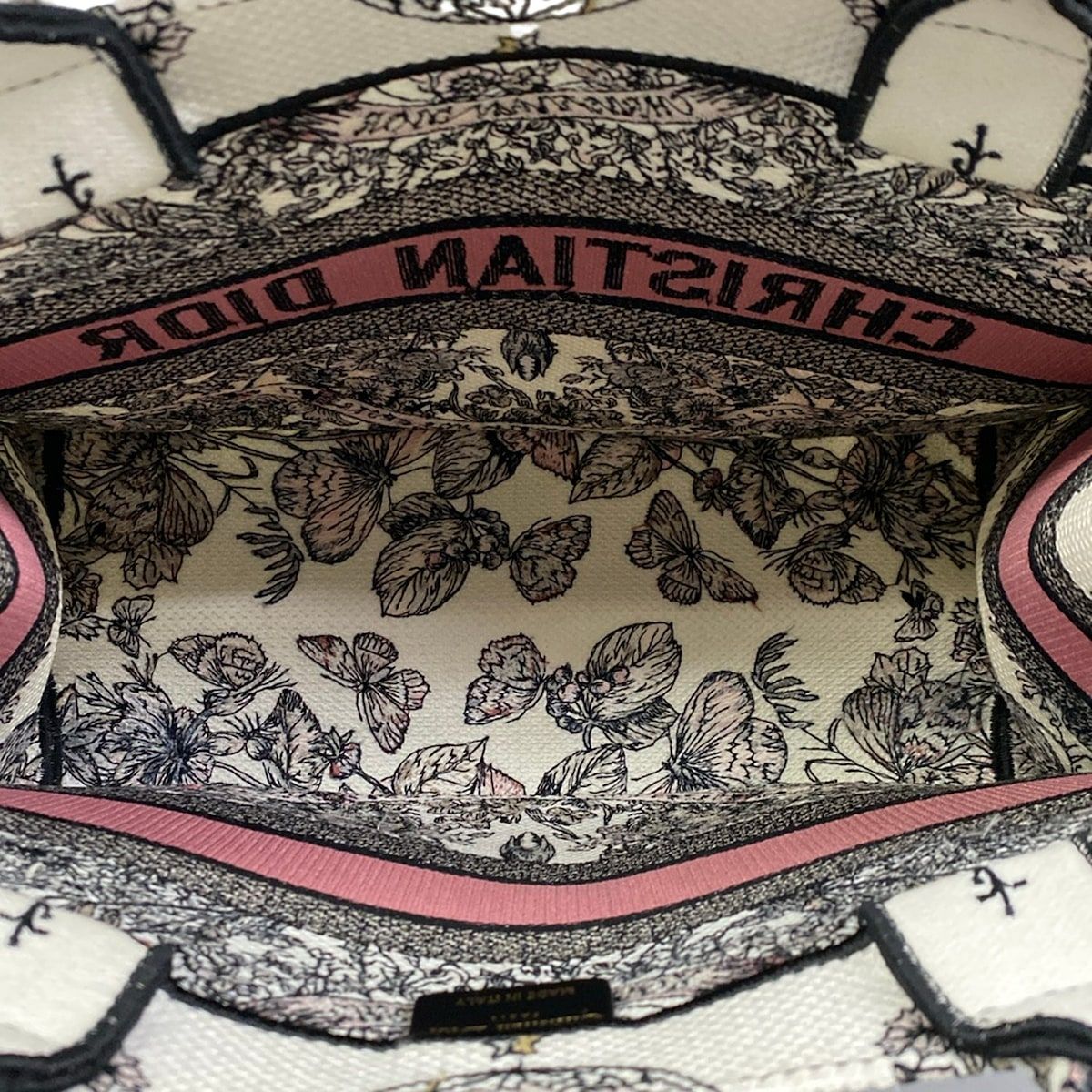 Dior Tote Book Vintage Small White Black Pink — view 7