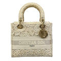 Dior Handbag Light Bag White Lace Flower Embroidery Gold