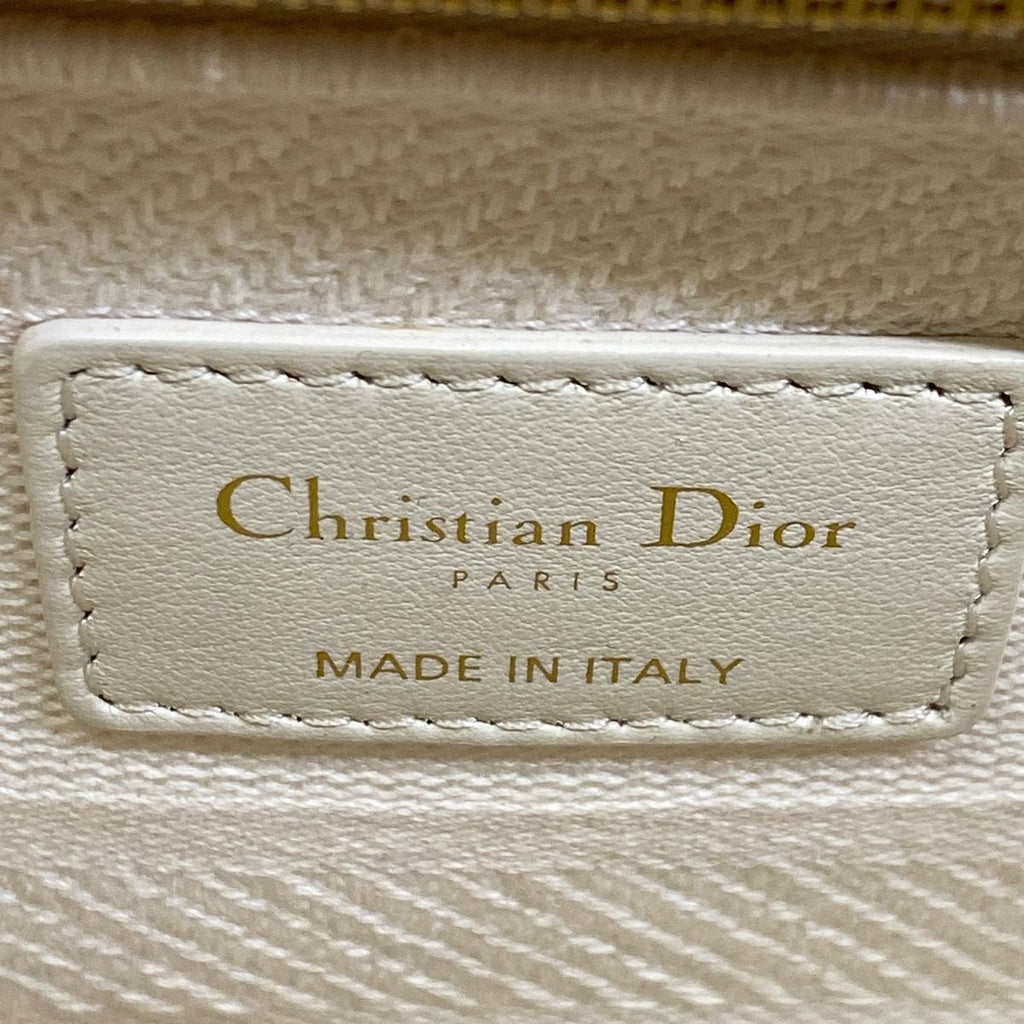 Dior Handbag Light Bag White Lace Flower Embroidery Gold — view 9