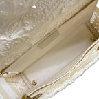 Dior Handbag Light Bag White Lace Flower Embroidery Gold — view 7