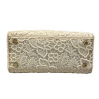 Dior Handbag Light Bag White Lace Flower Embroidery Gold — view 5
