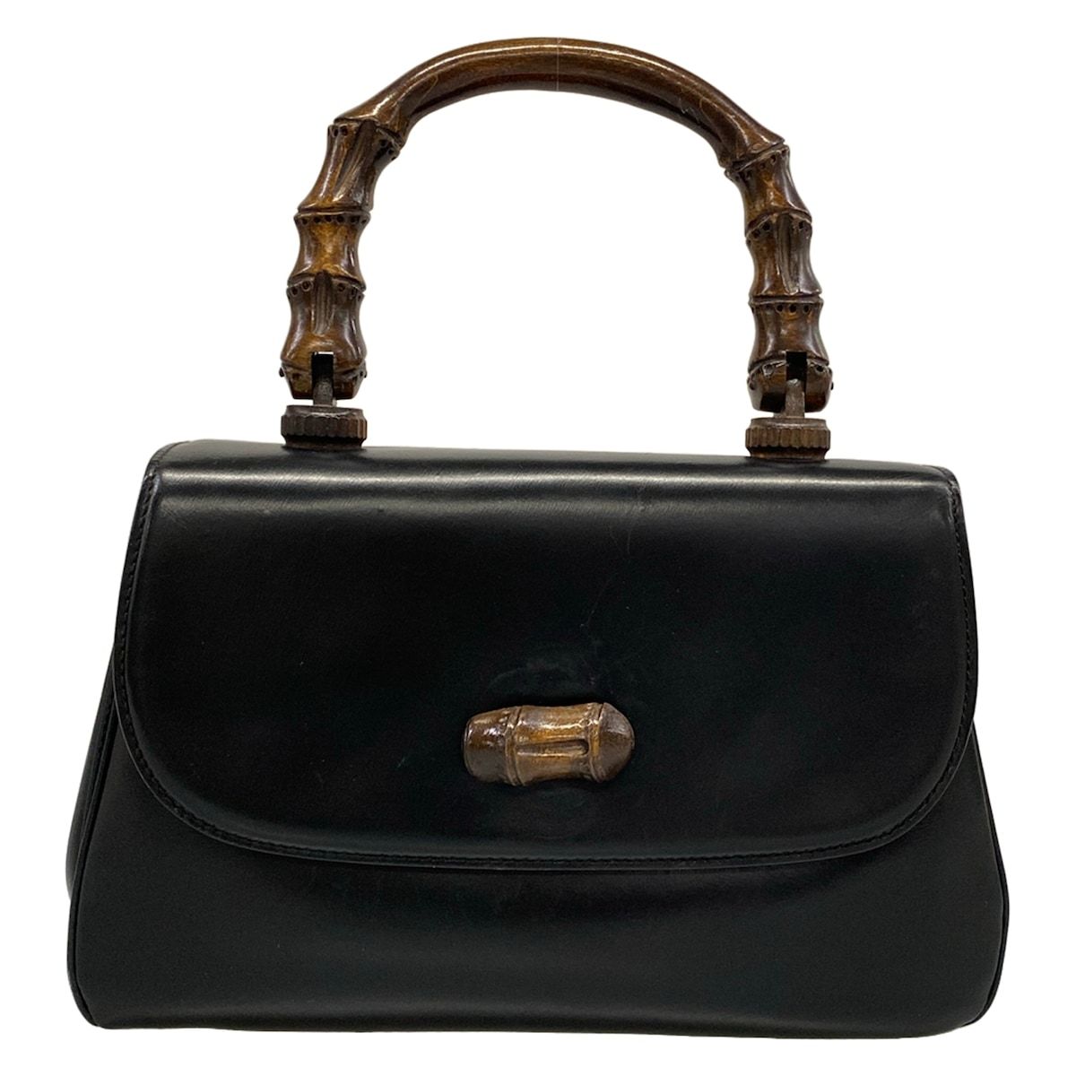 Gucci Handbag Bamboo Black Leather