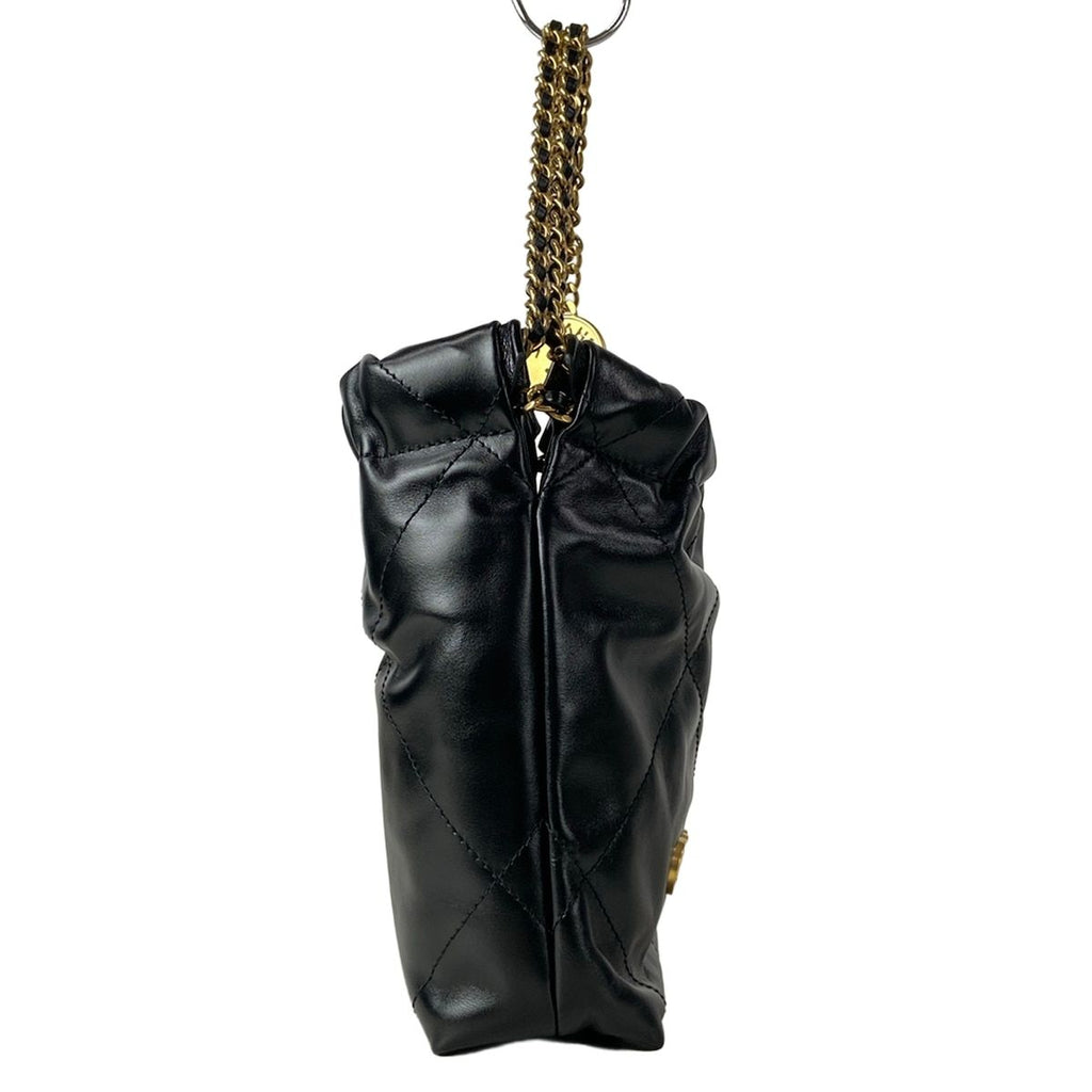 Chanel Handbag 22 Mini Black Chain Handle Vintage Gold Metal — view 2