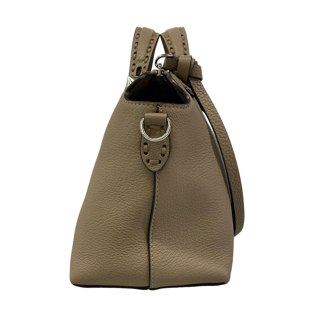 Fendi Handbag by the Way Selleria Gray Beige Leather — view 2