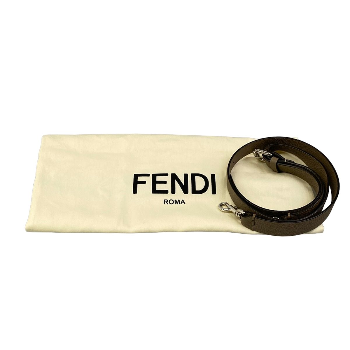 Fendi Handbag by the Way Selleria Gray Beige Leather — view 8