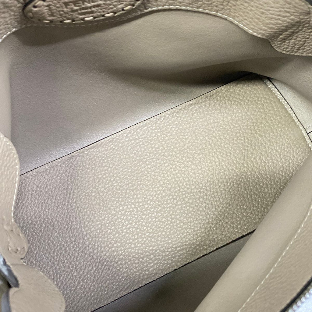 Fendi Handbag by the Way Selleria Gray Beige Leather — view 7