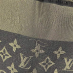 Louis Vuitton Shawl Monogram Lurex Brown Wool Silk Scarf — view 6