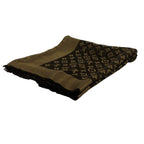 Louis Vuitton Shawl Monogram Lurex Brown Wool Silk Scarf