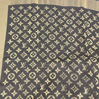 Louis Vuitton Shawl Monogram Lurex Brown Wool Silk Scarf — view 3