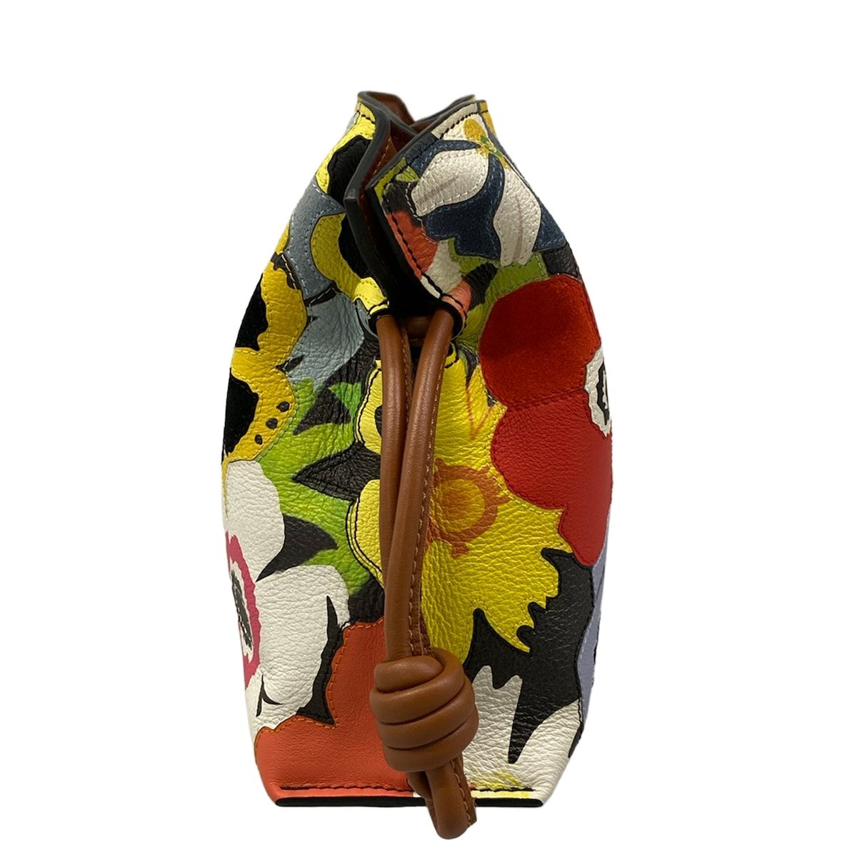 Loewe Clutch Flamenco Mini Black Yellow Multi Joe Brainard Panji Floral Pattern — view 4