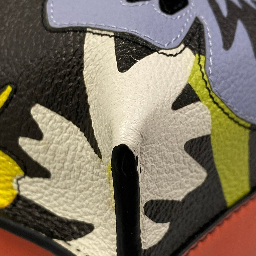 Loewe Clutch Flamenco Mini Black Yellow Multi Joe Brainard Panji Floral Pattern — view 6