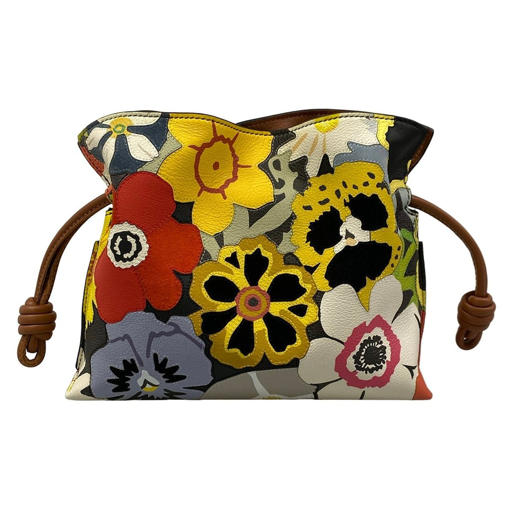 Loewe Clutch Flamenco Mini Black Yellow Multi Joe Brainard Panji Floral Pattern — view 3