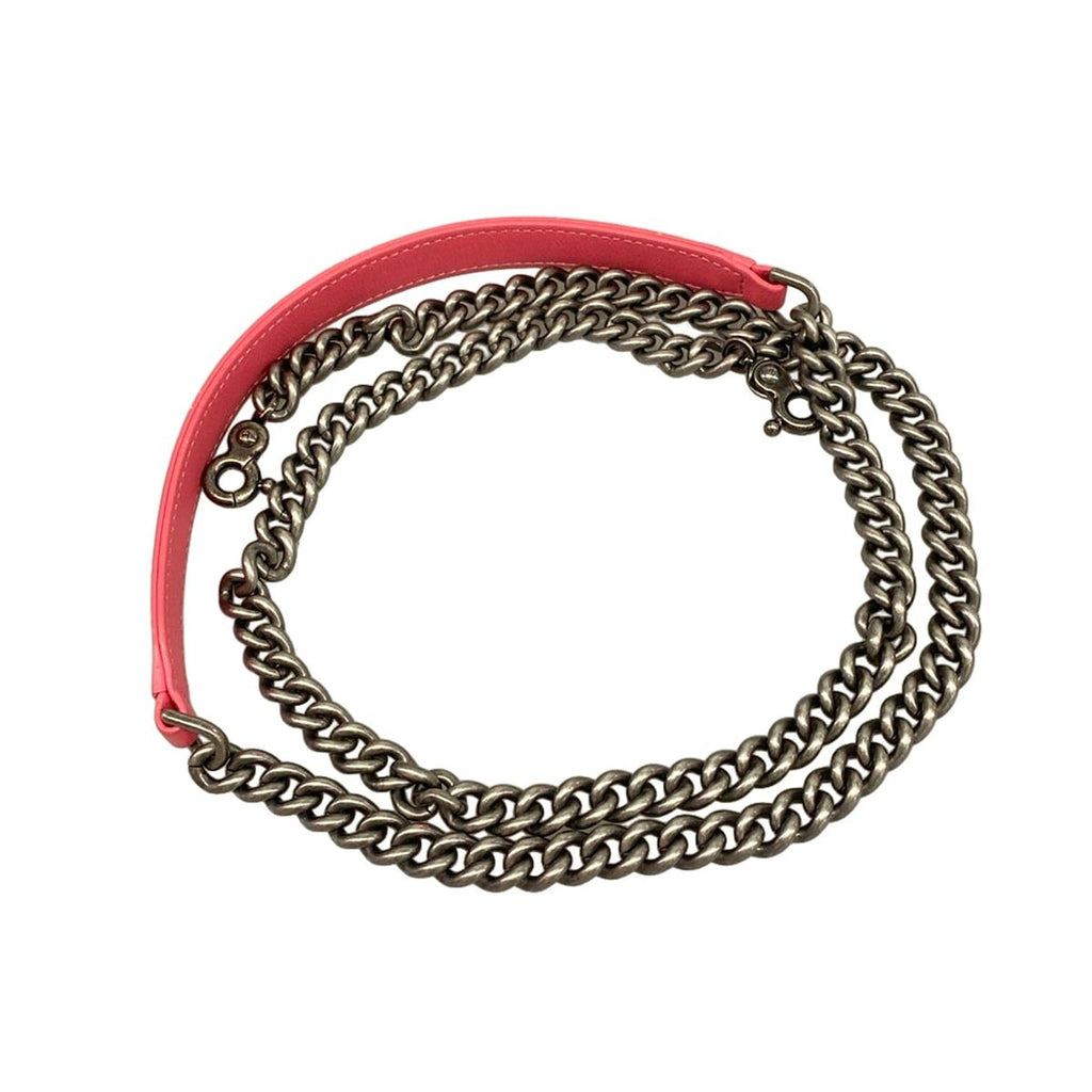 Chanel Handbag Quilted Pink Vintage Silver Drawstring Lambskin — view 8