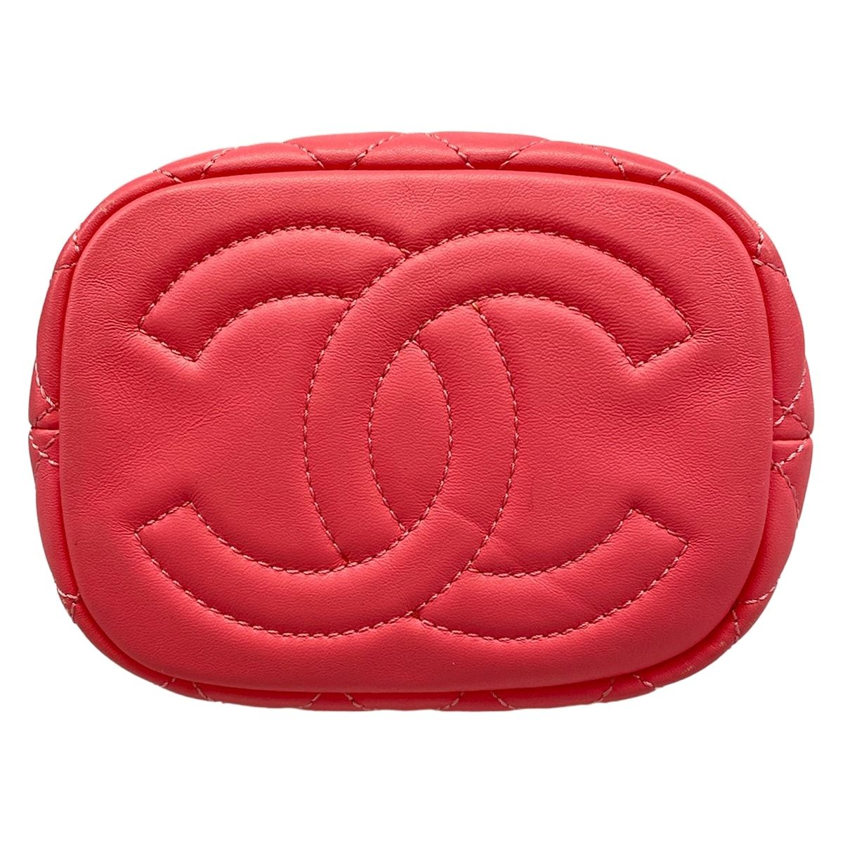 Chanel Handbag Quilted Pink Vintage Silver Drawstring Lambskin — view 5