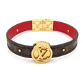 Louis Vuitton Bracelet Monogram LV Circle Reversible Leather Cowhide Rose Poodle