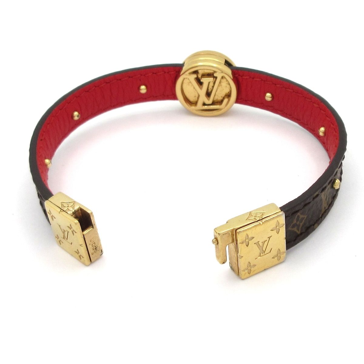 Louis Vuitton Bracelet Monogram LV Circle Reversible Leather Cowhide Rose Poodle — view 6
