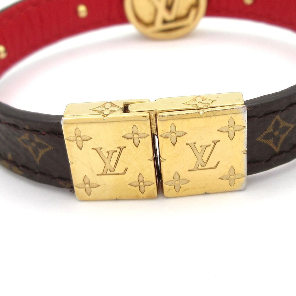 Louis Vuitton Bracelet Monogram LV Circle Reversible Leather Cowhide Rose Poodle — view 4