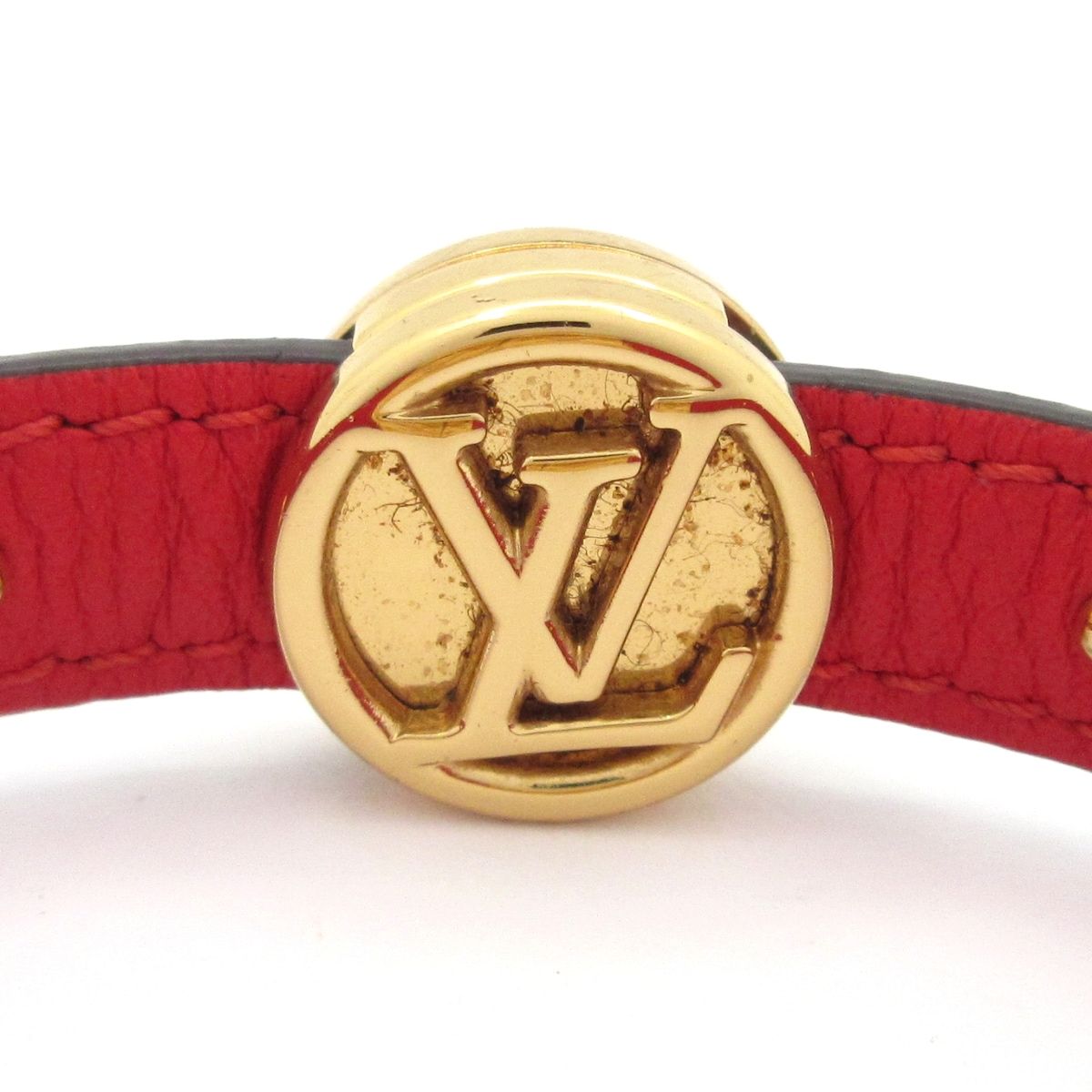 Louis Vuitton Bracelet Monogram LV Circle Reversible Leather Cowhide Rose Poodle — view 3