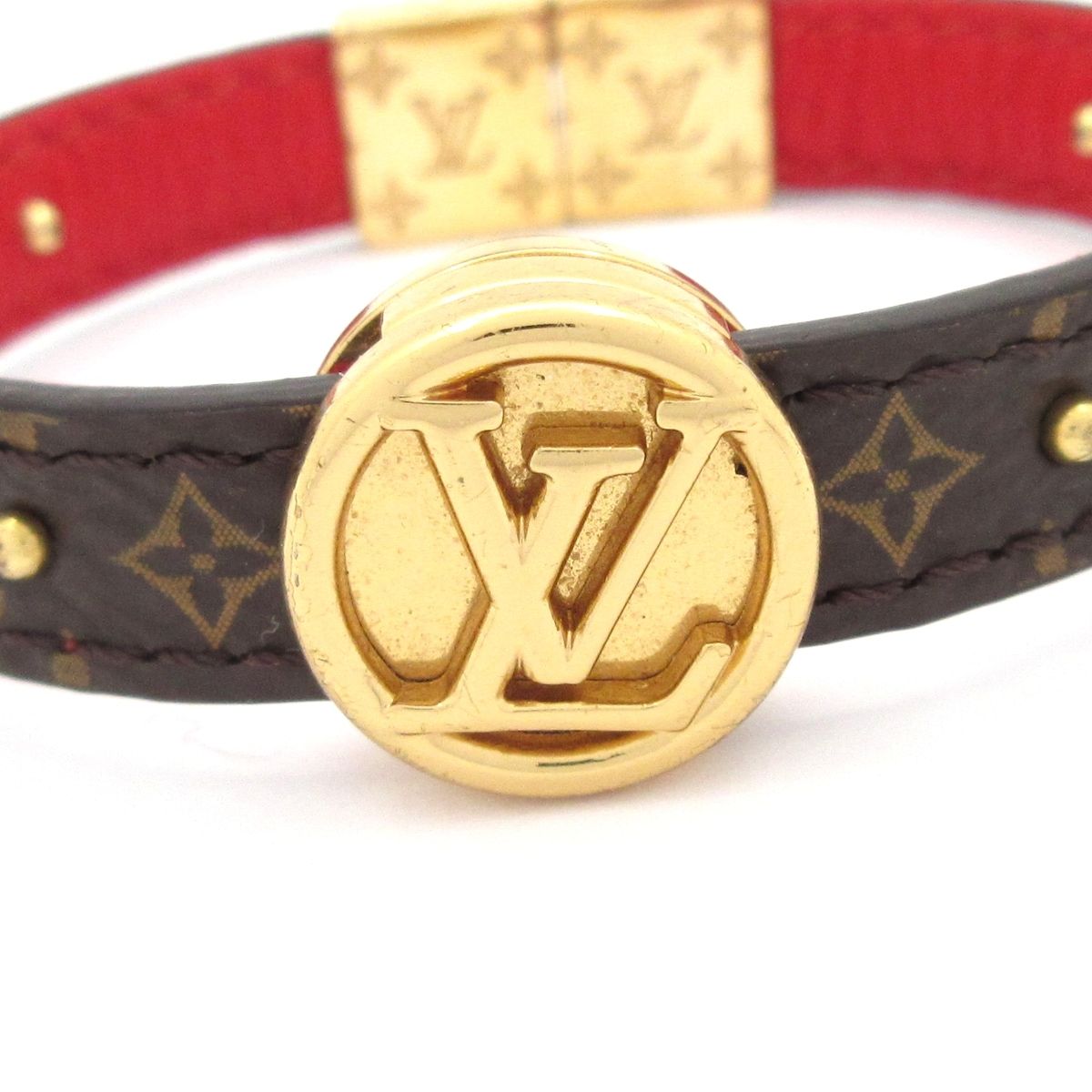 Louis Vuitton Bracelet Monogram LV Circle Reversible Leather Cowhide Rose Poodle — view 2