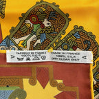 Hermes Scarf Carre 90 Yellow Brown Multi Astres Et Soleils — view 3