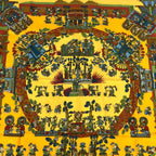 Hermes Scarf Carre 90 Yellow Brown Multi Astres Et Soleils — view 4
