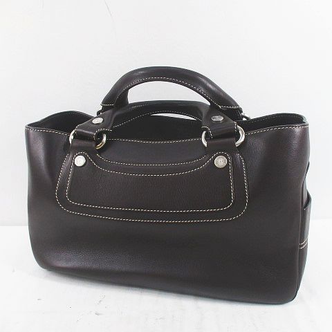 Celine Boogie Tote Brown Leather 46