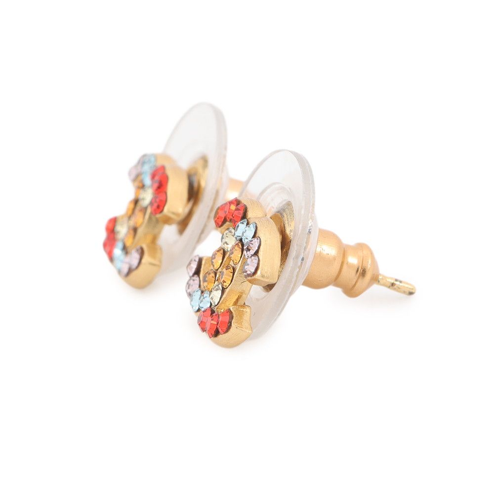 Chanel Earrings CC Logo Rhinestone 03c — view 2