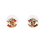 Chanel Earrings CC Logo Rhinestone 03c