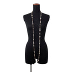 Chanel Long Necklace CC Logo Faux Pearl Beads 08c — view 4