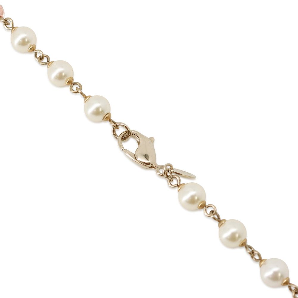 Chanel Long Necklace CC Logo Faux Pearl Beads 08c — view 6