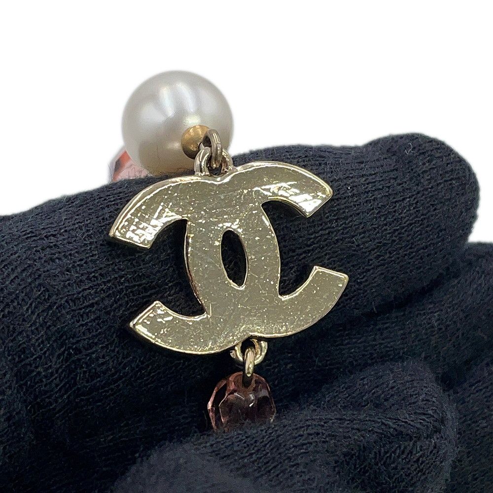 Chanel Long Necklace CC Logo Faux Pearl Beads 08c — view 7
