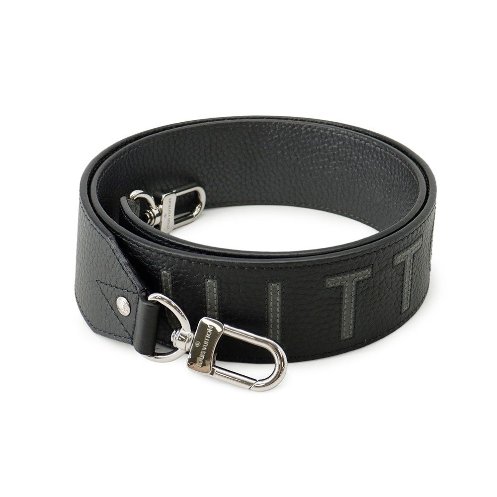 Louis Vuitton Shoulder Strap Logo Leather Black
