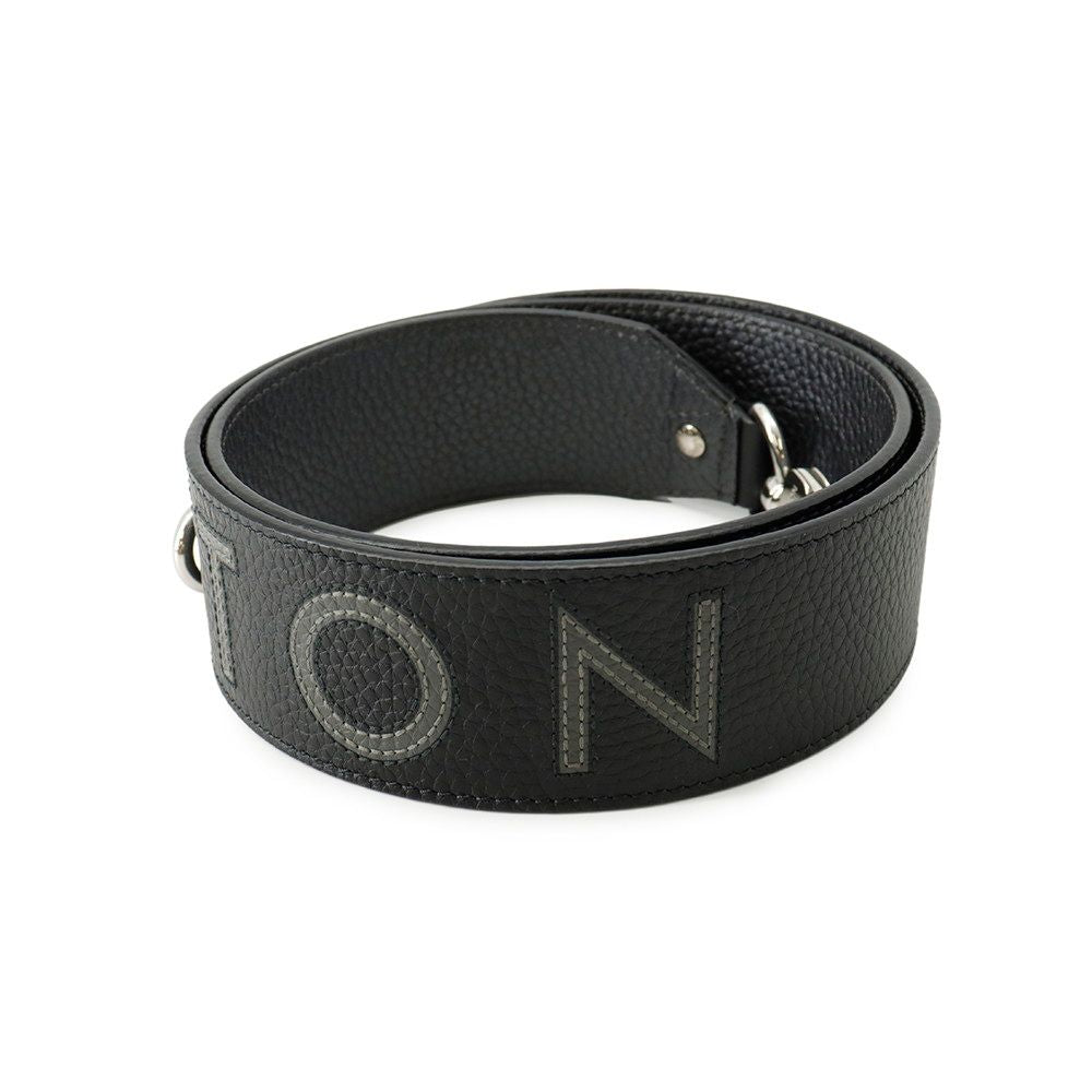 Louis Vuitton Shoulder Strap Logo Leather Black — view 2