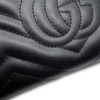 Gucci Chain Wallet GG Marmont Blanc Quilted Double Shoulder Bag Black — view 6