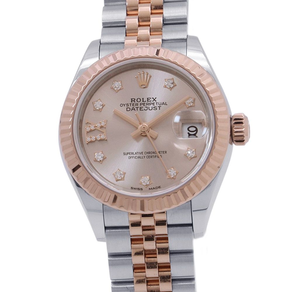 Rolex Lady Datejust SS 18k Pink Gold Rose Star Diamond Dial