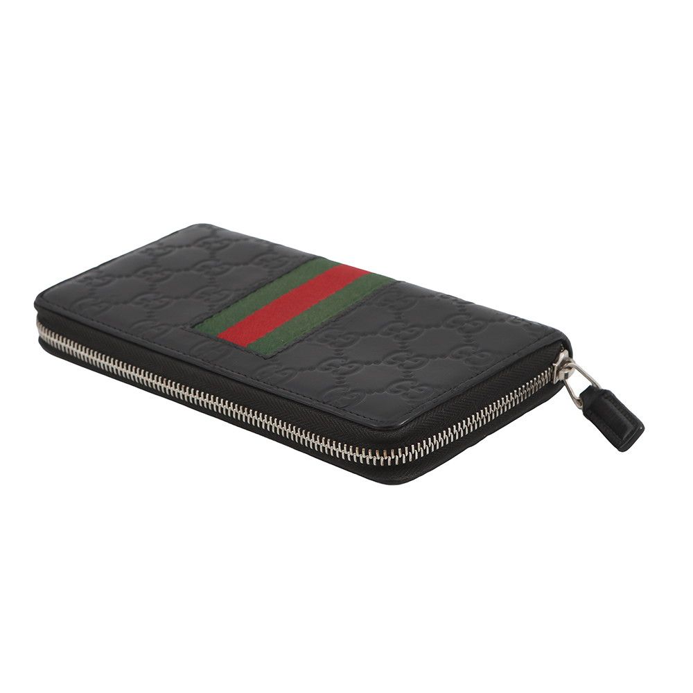 Gucci Wallet GG Supreme Signature New Web Sherry Line Black — view 2