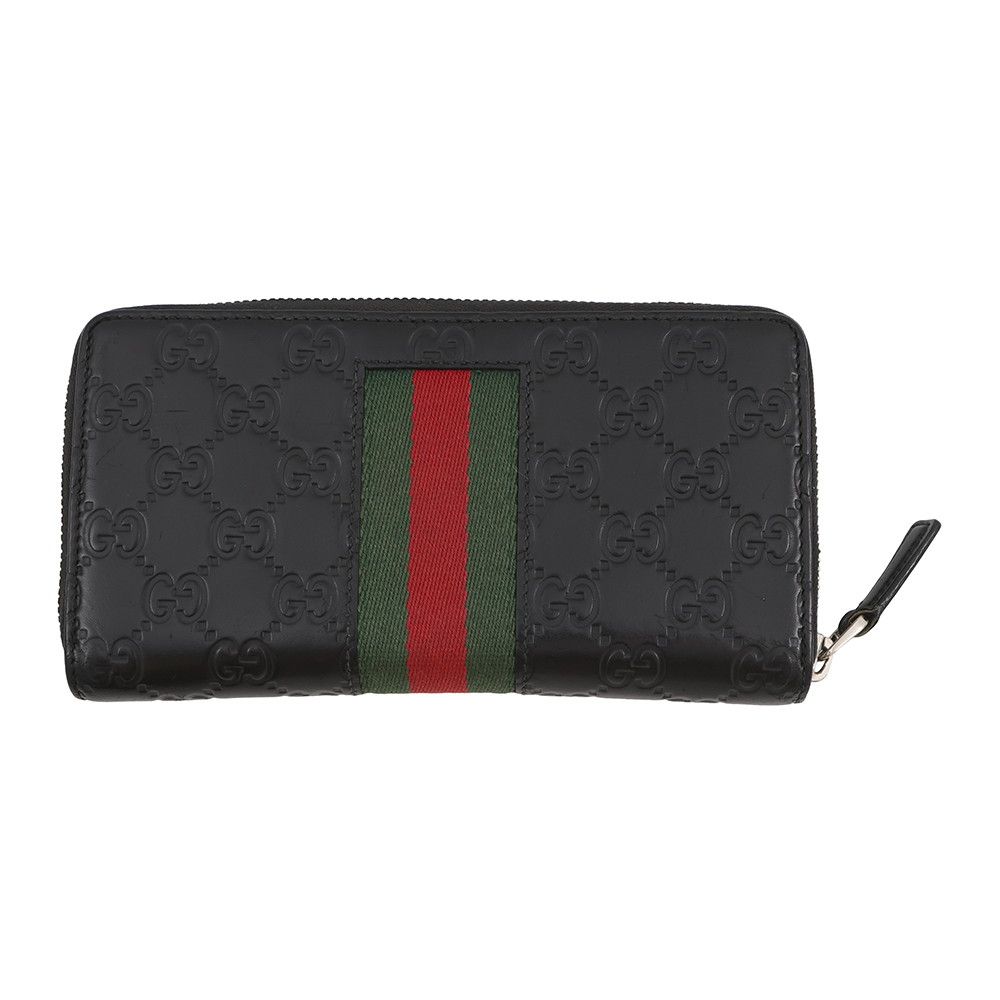Gucci Wallet GG Supreme Signature New Web Sherry Line Black — view 3