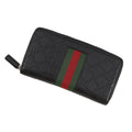 Gucci Wallet GG Supreme Signature New Web Sherry Line Black
