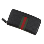 Gucci Wallet GG Supreme Signature New Web Sherry Line Black